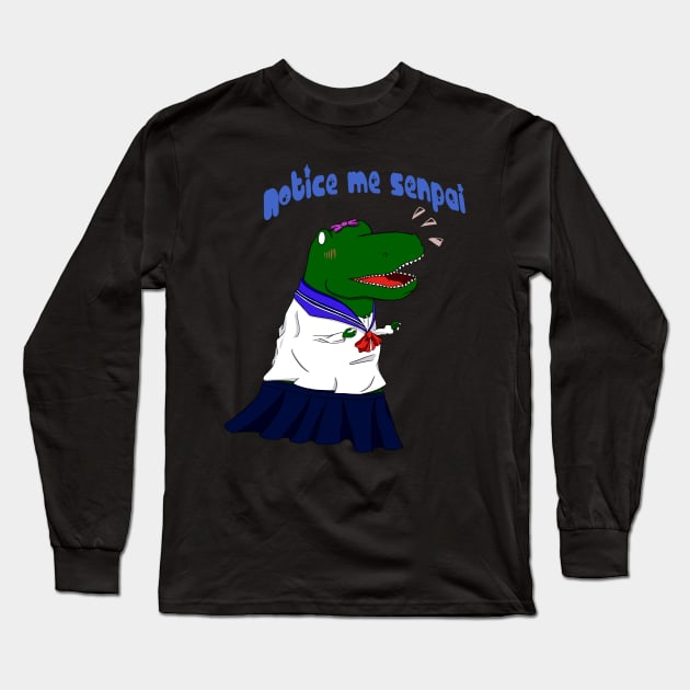 dino schoolgirl Long Sleeve T-Shirt by huggbees93